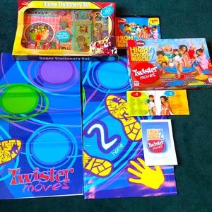 Twister moves High school musical 2 game with song and dance tracks, stationery